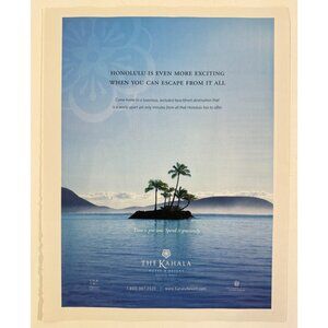The Kahala Hotel & Resort Honolulu Palm Trees Beach Ocean Advertisement Print Ad
